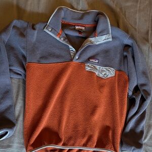 Patagonia Two-Tone Fleece Jacket - Orange & Slate Blue